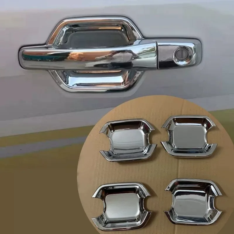 Фото Для Mitsubishi Pajero V93 V97 2007-2020 годов, накладки на ручки дверей, декоративные полосы от царапин, внешняя отделка ручек №1
