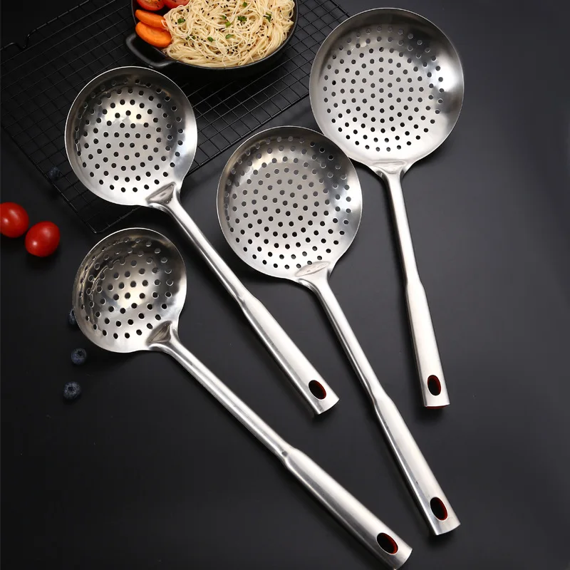 

Large Stainless Steel Colander Long Handle Dumplings Sieve Spoons Skimmer Pasta Filter Home Food Strainer Kitchen Utensils