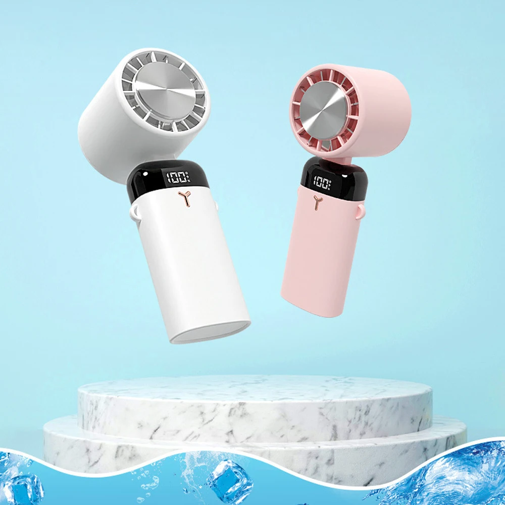 

Camping Portable Electric Cold Compress Cooling Fan USB Rechargeable Desk Table Fan with 3 Adjustable Wind Speed LED Digital