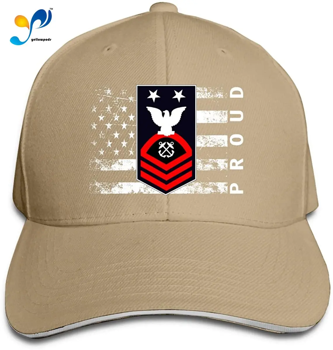 

Navy - MCPO - Blue - Red Without Txt Proud American Men Classic Outdoor Casquette Peak Cap