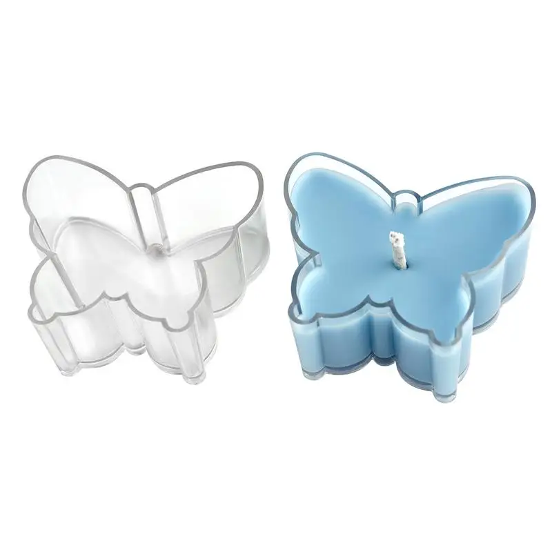 

5 шт., пустой подсвечник в форме сердца, чашки для чая, восковые бабочки для свечей, формы для подсвечников, «сделай сам», контейнер для свечей