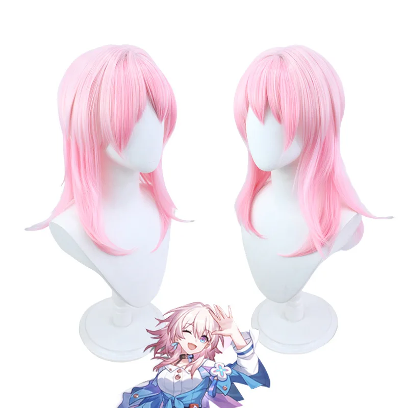 

Honkai Star Rail March 7th Cosplay Wig 52cm Wig Pink Gradient Wig Cosplay Anime Cosplay Wigs Heat Resistant Synthetic Wigs