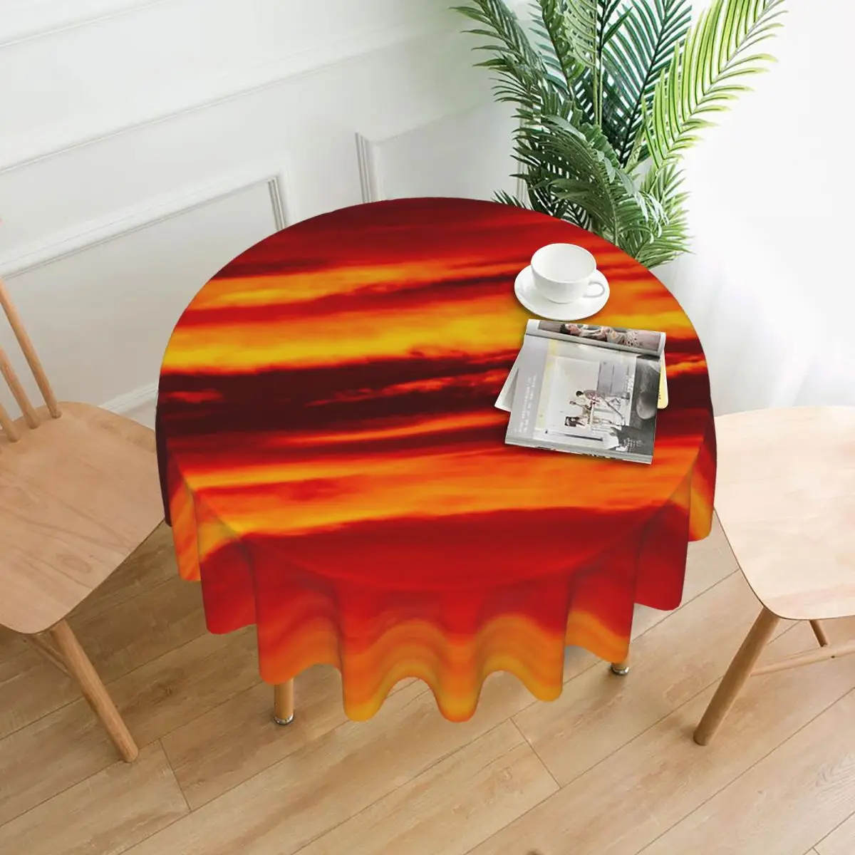 Colorful Sky Print Tablecloth Bright Red Sunset Buffet Polyester Table Cover Vintage Cheap Protector Custom Table Cloth