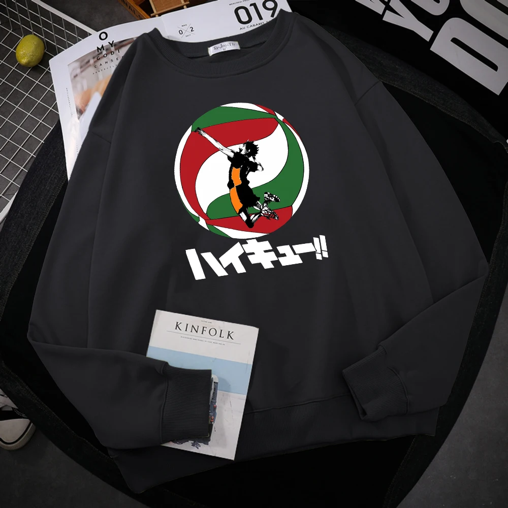 

Haikyuu Japanese Anime Prints Men Hooded Autumn Fleece Fashion Hoodies hip hop Crewneck Hoodie Loose Casual Unisex Pullovers