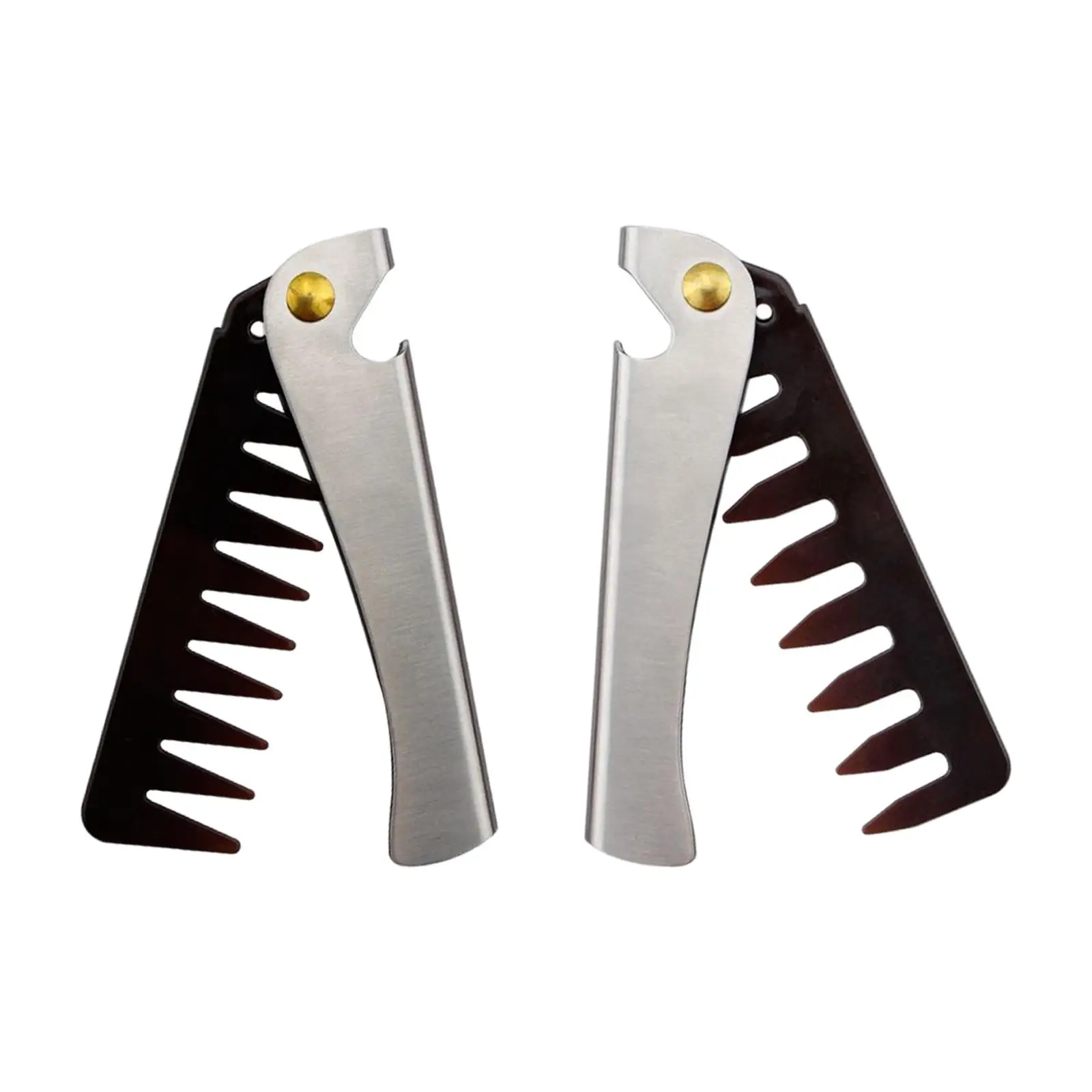 

Складная Расческа для бороды для мужчин, Портативный Уход за волосами и усами, карманная расческа из нержавеющей стали для салона красоты, п...