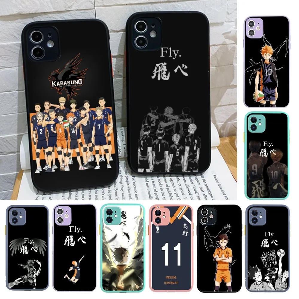 

Anime Haikyuu Volleyball Phone Case For iPhone 14 X XR XS 7 8 Plus 11 12 13 pro MAX 13mini Matte Shockproof Case
