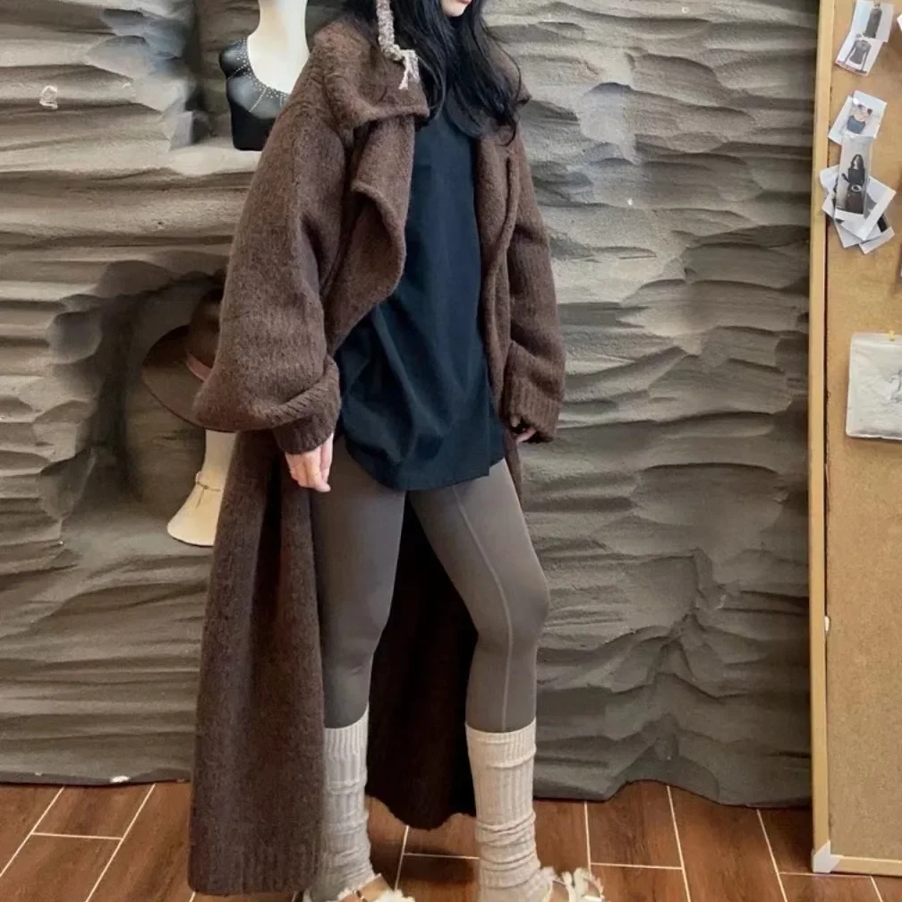 SuperAen оранжевый длинный свитер в европейском и американском стиле женские