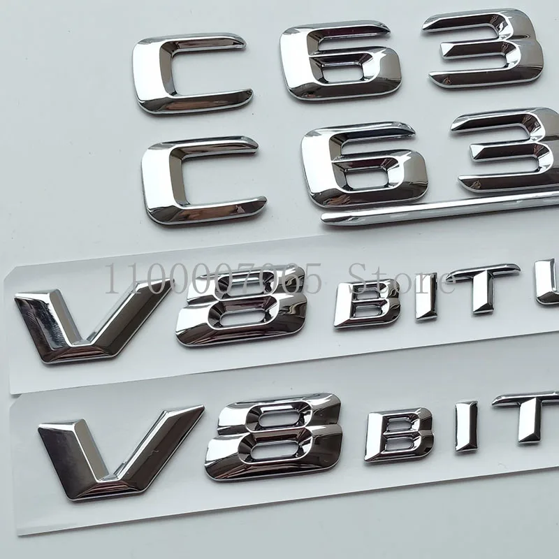 2015 хром острые 3D буквы C63 C63S V8 Biturbo Эмблема для Mercedes Benz AMG Coupe автомобильный боковой