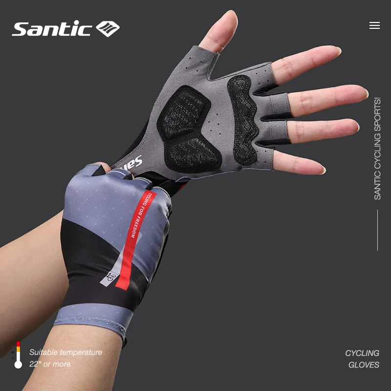 

Велосипедные перчатки Santic на полпальца, спортивные Нескользящие Гелевые перчатки, противоударные дышащие велосипедные перчатки