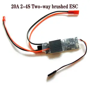2-4S 20A Speed Controller 2 Dual Way Brushed ESC for RC Car Boat Tank Excavator, Crawler