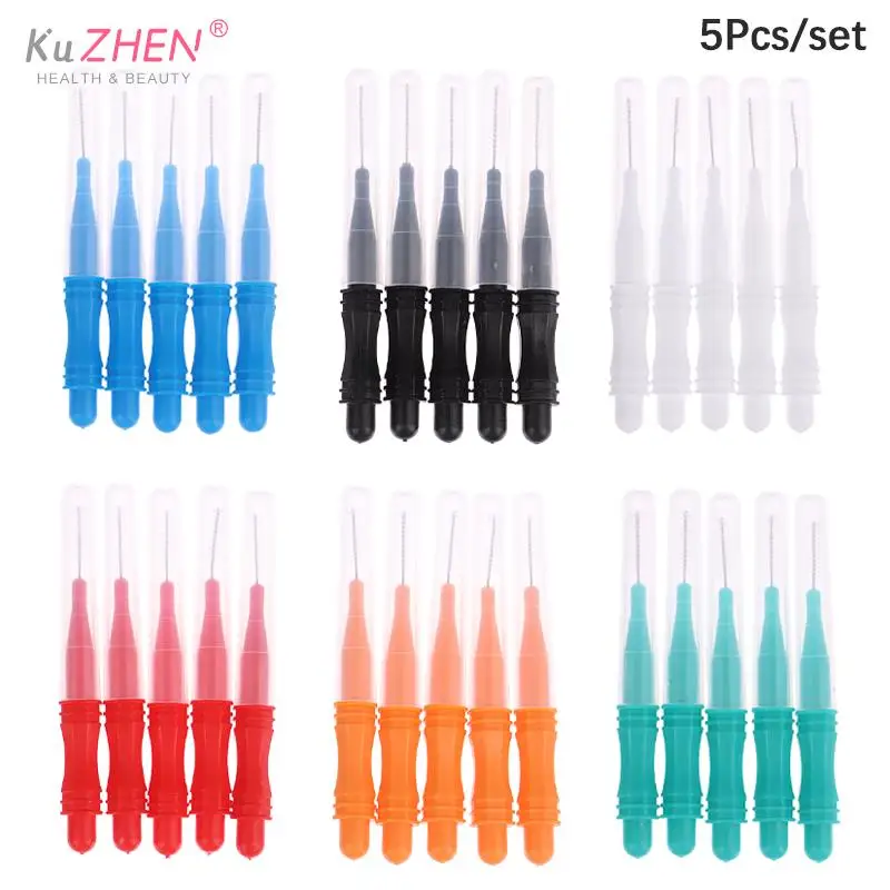 

5pcs Brush Head Dental Floss Interdental Brush Curved Interdental Brush Cleaning Tooth Socket For Orthodontics Use Head