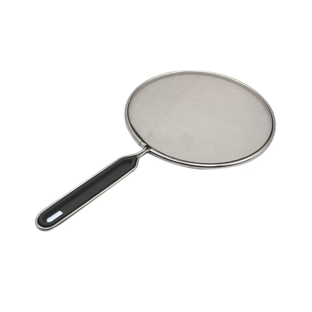 

Защита экрана от брызг жира для сковороды из нержавеющей стали, плоская масляная сетка, брызговик, крышка для сковороды, 33 см