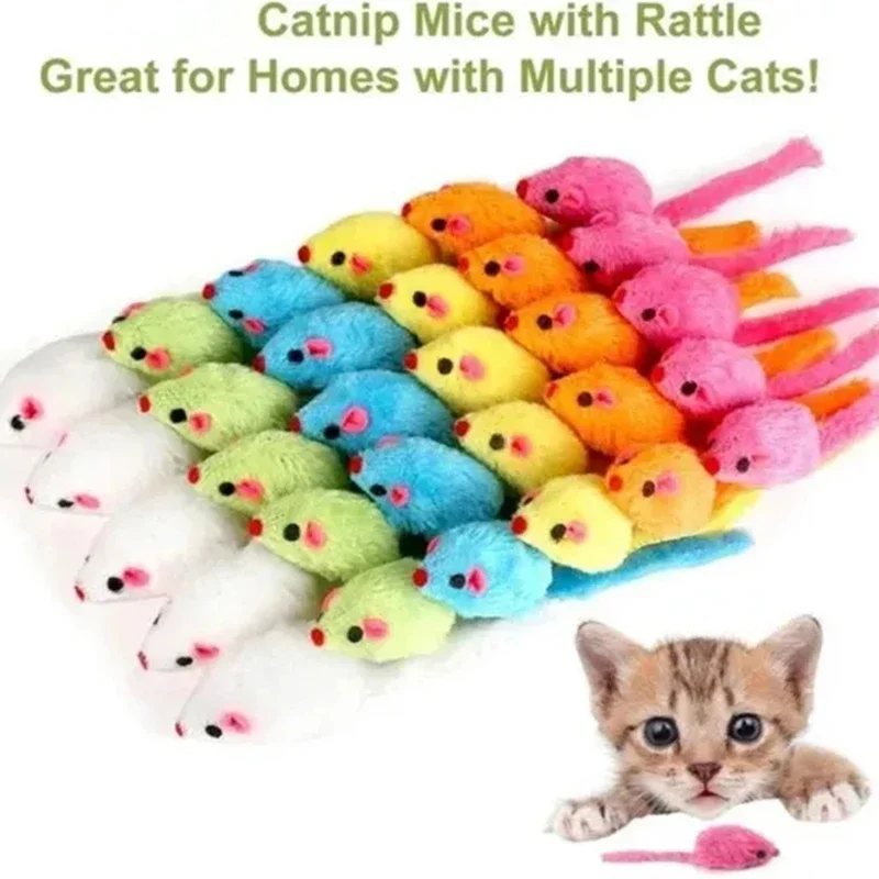 이wana zabawka dla kota Furry Plush Soft Solid Interactive Mice Mouse Toys For Funny Kitten Pet Cats Playing Scratch Training Game Supplies