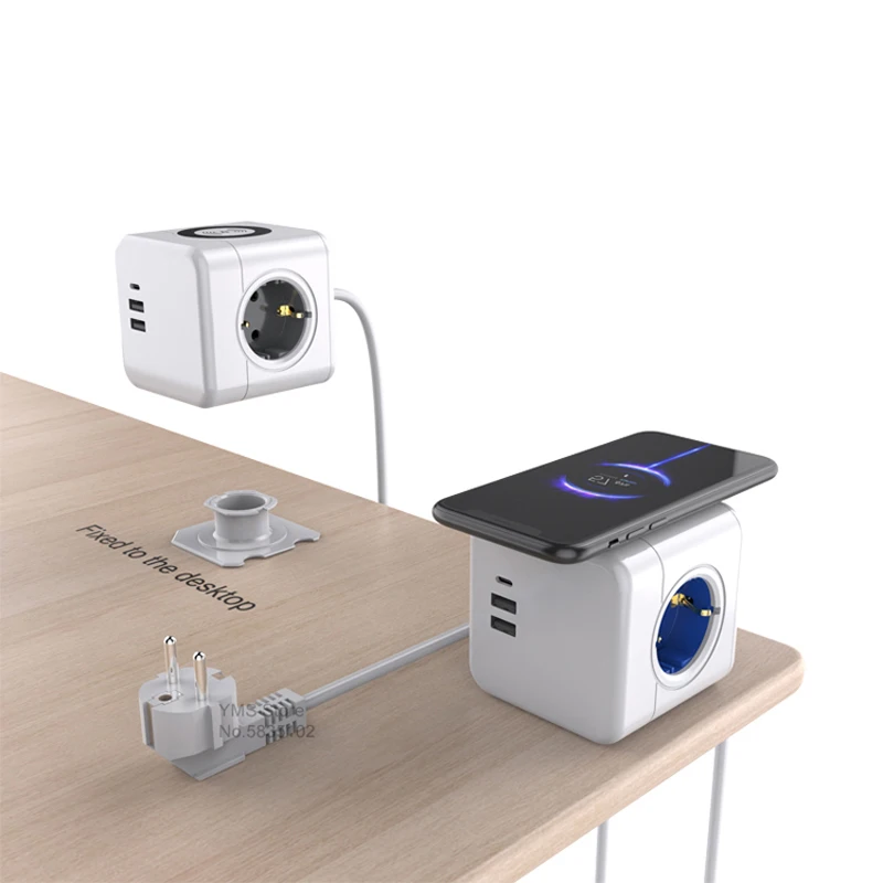 Sopend Power cube ЕС силовая полоса с 2 usb-портом типа C 15 Вт беспроводное зарядное