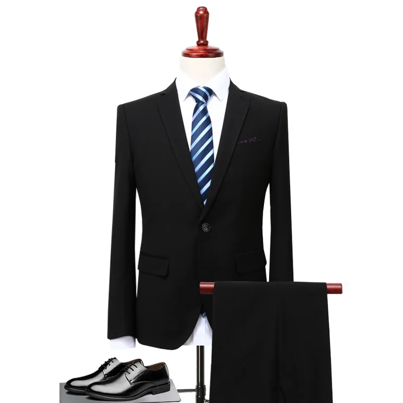 

[Jacket+Pants+Vest]Fashion Boutique Formal Solid Color Suit Peaky Blinders Cosplay Party Dresses Elegant Men Wedding Suits Groom