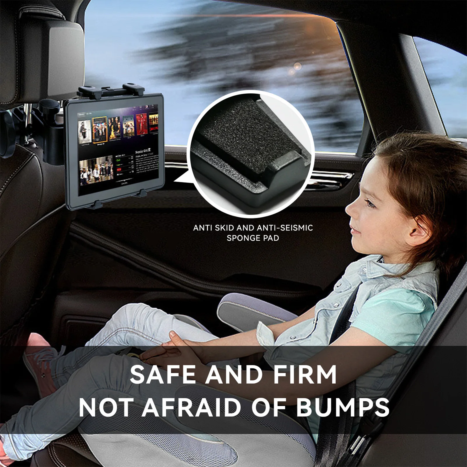 

Headrest Tablet Holder For Car Car Headrest Mount Holder For Kids Car Tablet Holder With Dual Adjustable Positions 7-11 Inches