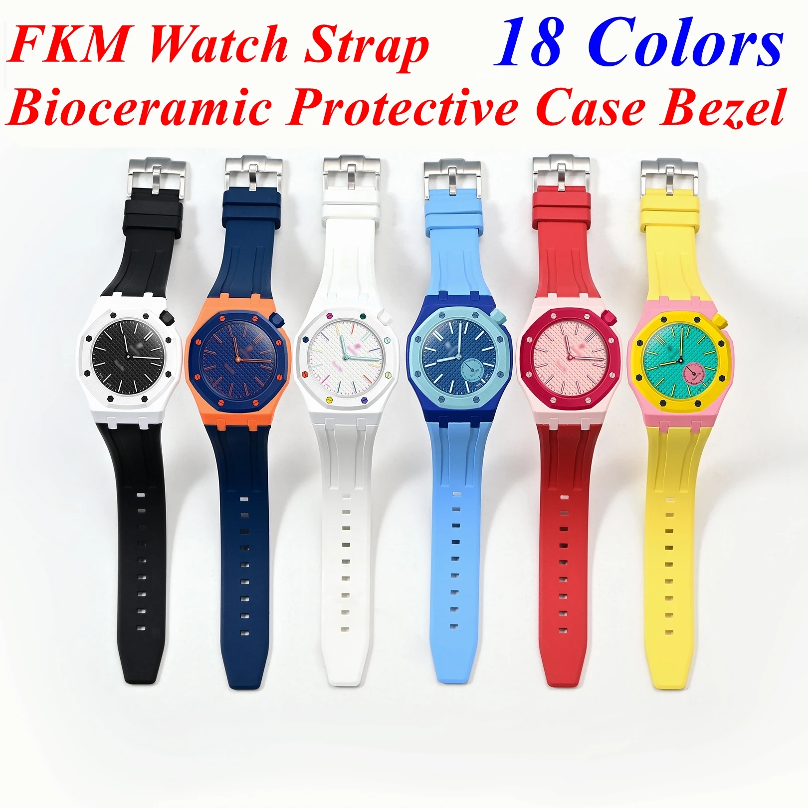 Фото Ремешок для часов Audemars Piguet AP x Swatch Royal POP Pocket FKM, защитный биокерамический корпус, безель и сменный браслет №2