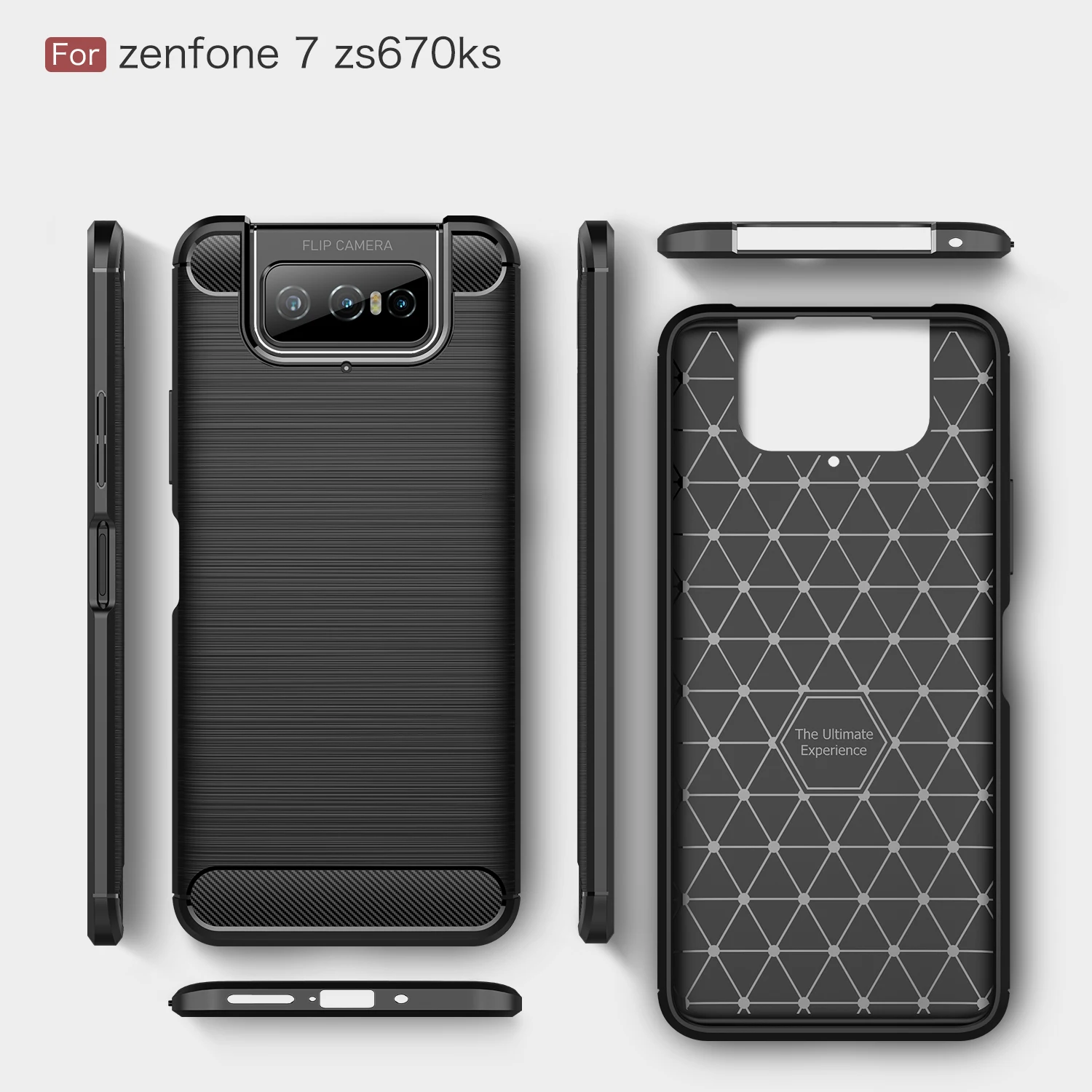 

For ASUS Zenfone5z zs620kl 5ze620kl Soft Carbon Fiber Bumper Housings Phone Cases for Zenfone6 zs630kl 7 zs670ks ROG5