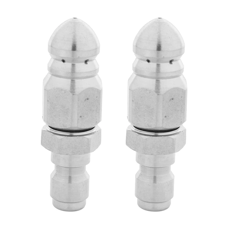 

2X Sewer Jetter Nozzle For Pressure Washer With 1/4 Inch Quick Connect - For Drain Jetting Clog Remover
