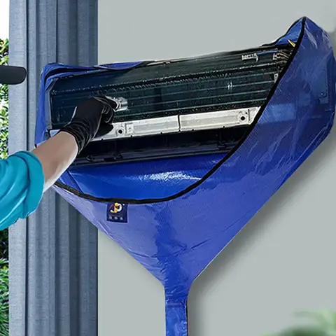 Чехол для очистки кондиционера с дренажной трубой, сетка из ПВХ, водонепроницаемая подвесная сумка для мытья кондиционера на 1-3 л.с.