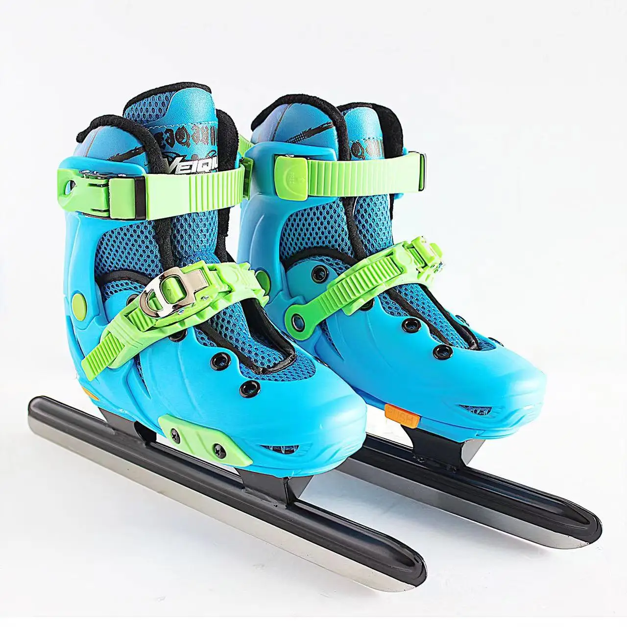 Professional Pink Blue Warm Thicken Figure Short Track Speed Skates Shoes with Ice Blade Adult Kids Thermal PVC Waterproof