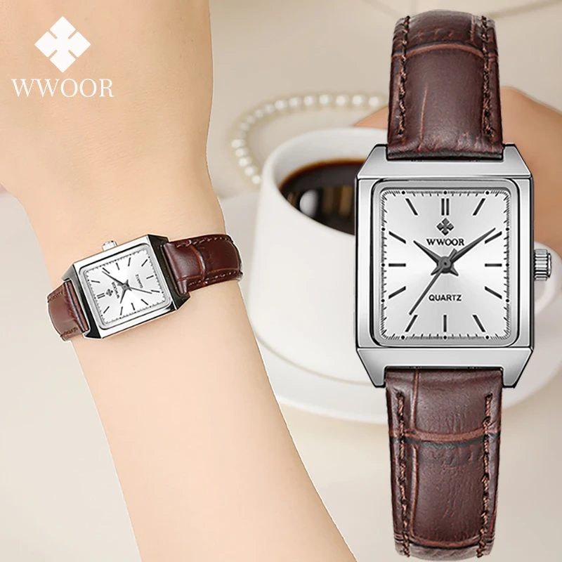 WWOOR New Watch Women Fashion Luxury Ladies Quartz Bracelet Wristwatch Simple White Dial Waterproof Ladies Watch Reloj De Hombre
