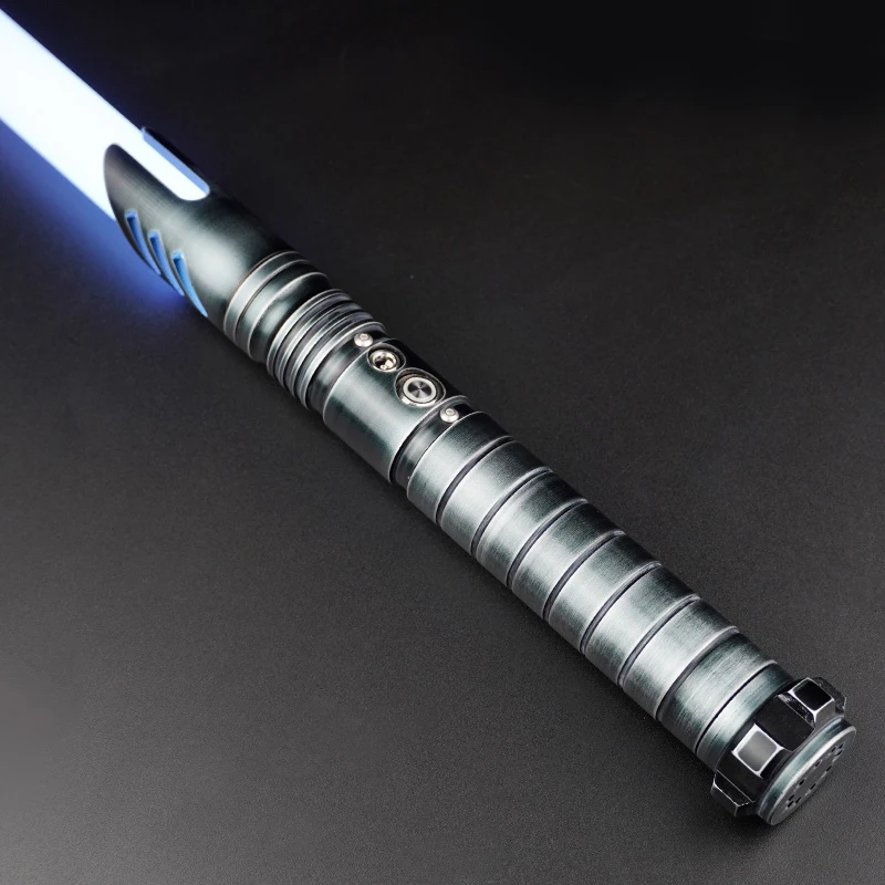 

RGB Lightsaber Battle Damaged Editionmetal Hilt Unique Heavy Duel Saber with 6 Sets Sound Fonts Laser Sword Glow Toys
