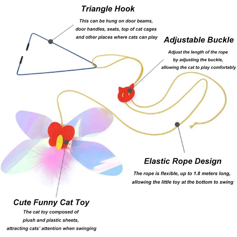Похлопывающая стрекоза мышь игрушки для кошек Интерактивная подвесная веревка