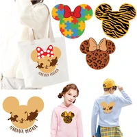cartoon mickey mouse lion king leopard puzzle disney patches for clothes heat transfer stickers for girls clothing boys t shirts