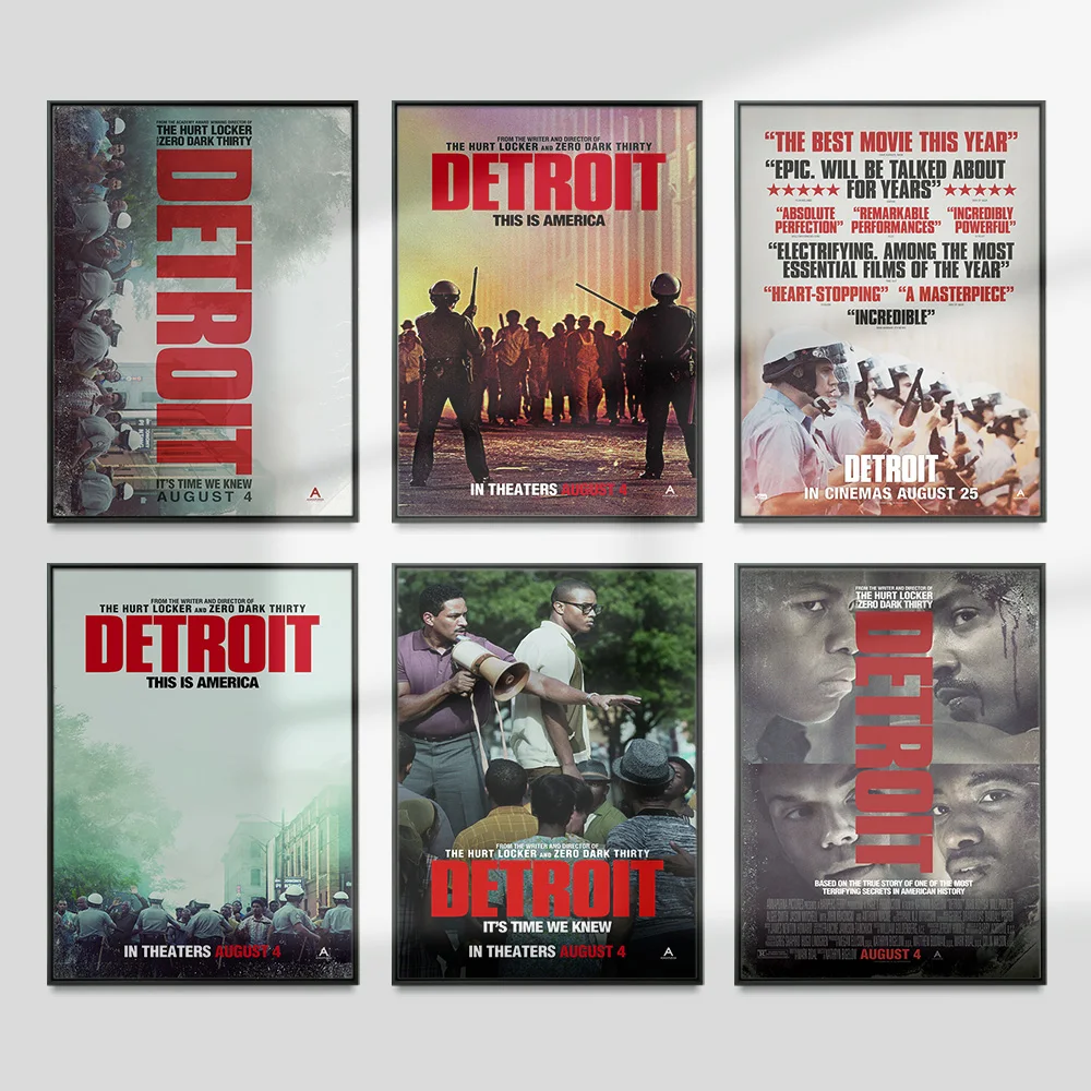 

Detroit American Period Crime Drama Film Poster Modern Movie Print Art Canvas Painting Video Room Cinema Decor Wall Stickers