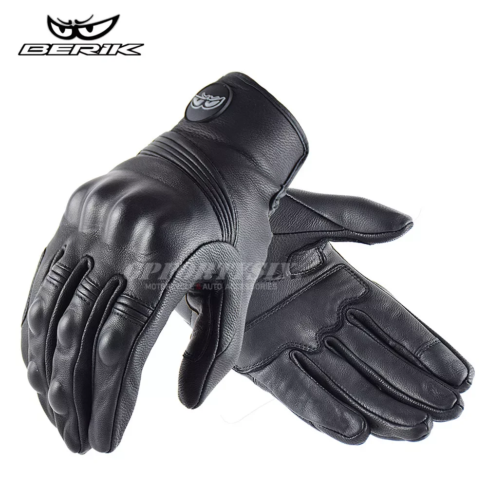 

Classic Genuine Leather Retro Motorcycle Gloves Thermal Windproof Motorbike Gloves Guantes Moto Gloves Waterproof Men For E-RIIL