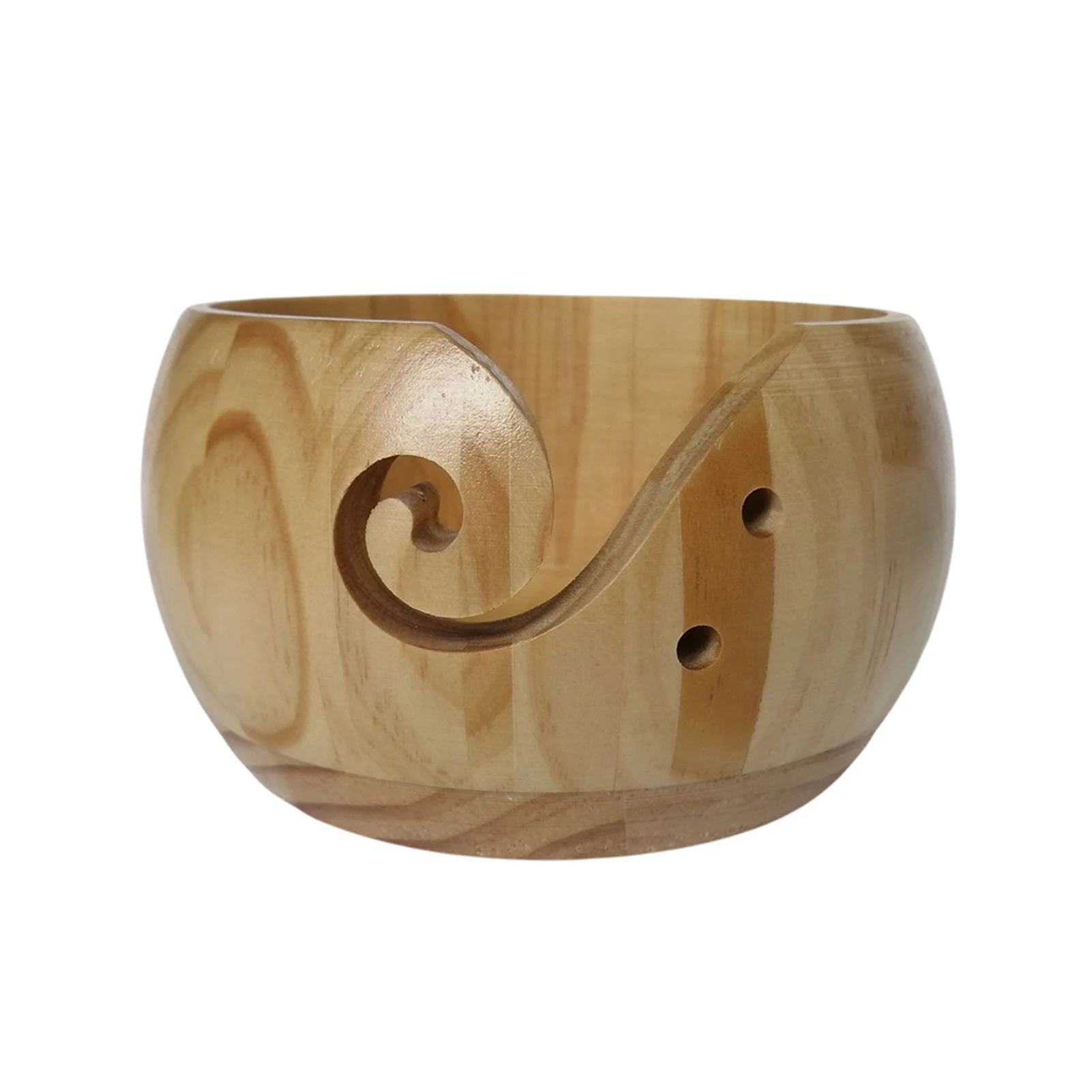 

Home Gift Bamboo Holder DIY Crocheting Accessories Adult Round Storage Portable For Knitting Yarn Bowl Desktop Durable