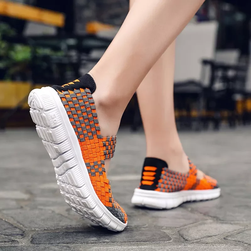 Women Shoes Lady hand made Flats Sneakers Breathable Lightweight Women Flat Shoes Manual Woven Shallow Women Casual Shoes