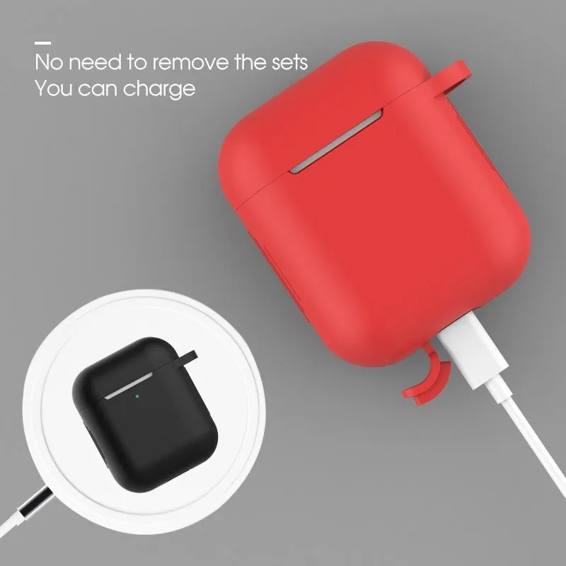 Чехлы для наушников Airpods Apple защитные силиконовые кейсы