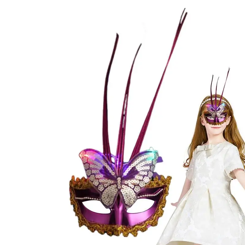 

Halloween Masque Masquerade Costume Half Face Masque Glitter Butterfly Eye Masque Illuminate Your Evening Prom Ball Masque Bar
