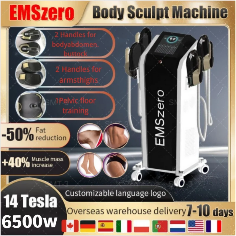 

6500 Вт 14 Tesla DLS EMSlim RF HIEMT электромагнитная машина для похудения EMSzero мышечный Стимулятор снятие жира