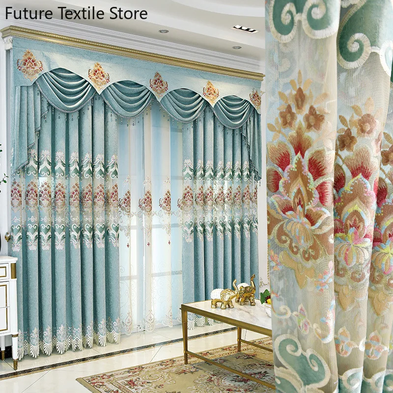 

Curtains for Living Room Dining Bedroom New Curtain Fabric Factory Direct Chenille Blackout Curtain Fabric Finished Product