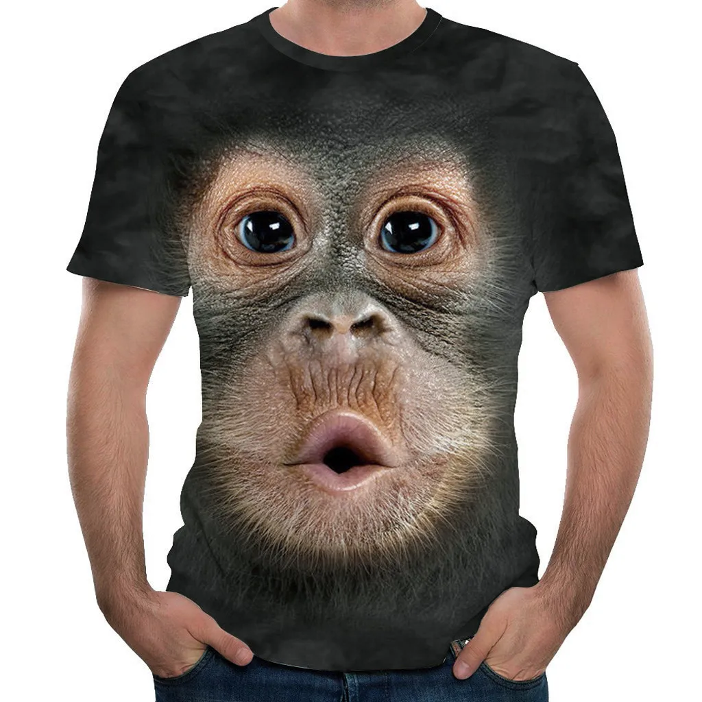 

Hot Selling Men's 3D Orangutan Printed Short Sleeve T-shirt In Stock