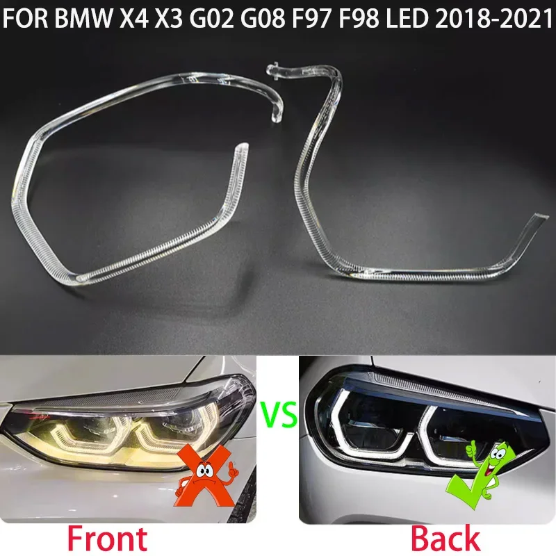

Для BMW X3X4 G01 G02 2018-2021 Светодиодные фары DRL Автомобильная направляющая диафрагмы Дневные ходовые огни Трубка Светодиодная полоса белого света