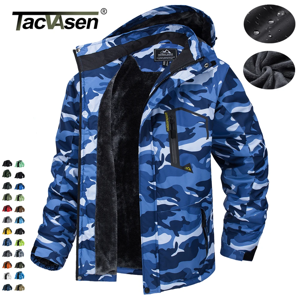 Мужские горные куртки TACVASEN с флисовой подкладкой походные уличные съемные