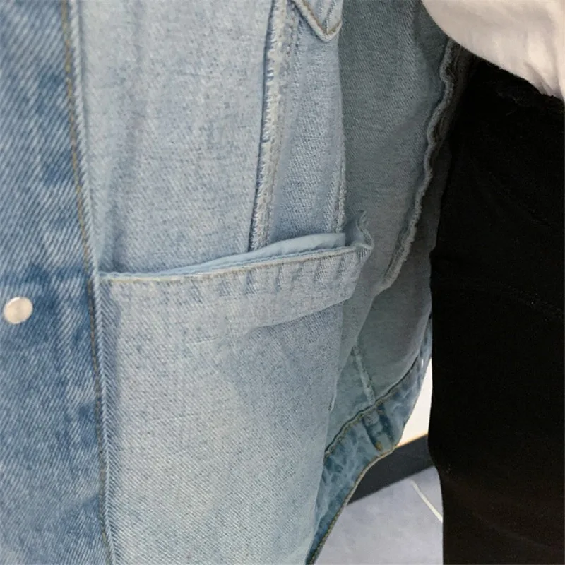 Куртка женская джинсовая в ковбойском стиле винтажная Свободная куртка средней