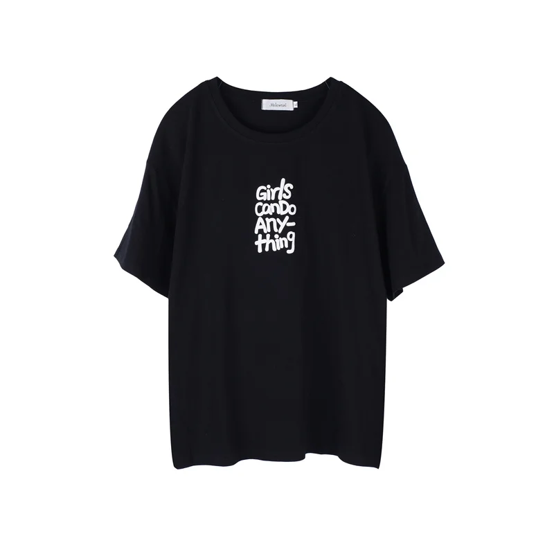 

Женская футболка из хлопка, Женская Повседневная футболка большого размера с принтом