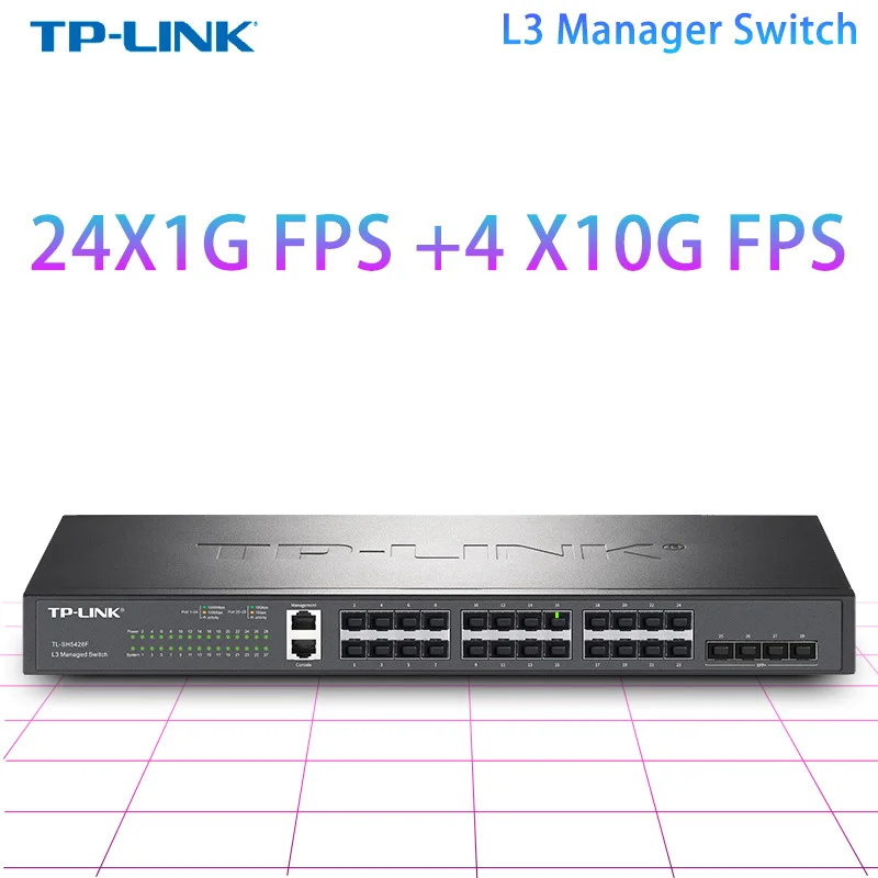 

TP-LINK TL-SH5428F 10G uplink трехслойное сетевое управление 24-портовый SFP + 4 10G SFP переключатели