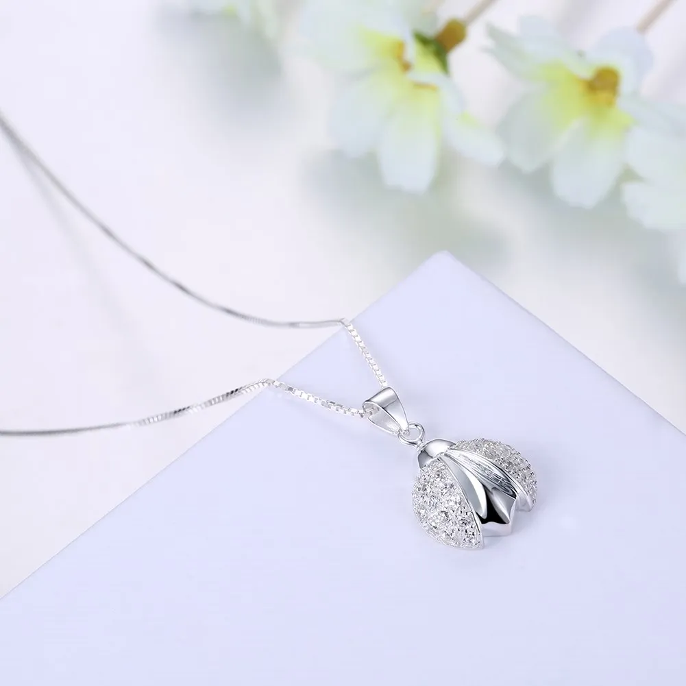 

Sterling Silver Necklace Stylish Diamond Ladybird Pendant Boutique Pendant Necklace