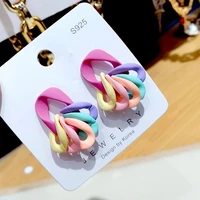 summer trendy women earrings 2022 candy color arylic earrings colored simple claw earring
