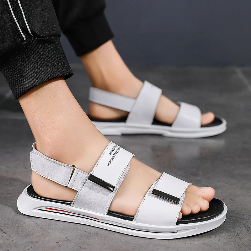 

NEW Brand Mens Gladiator Sandals Summer Leather Men's Sandals Comfortable Outdoor Leisure Beach Men Shoes Soft Bottom Non-slip