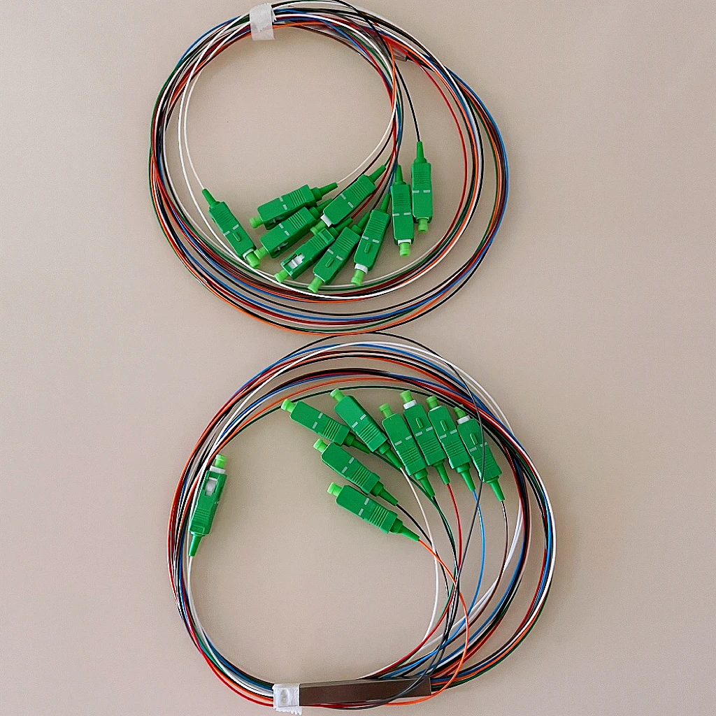 Бесплатная доставка 20 шт./лот 1X8 PLC оптоволоконный разветвитель цветной SC/APC SM 0 9 мм