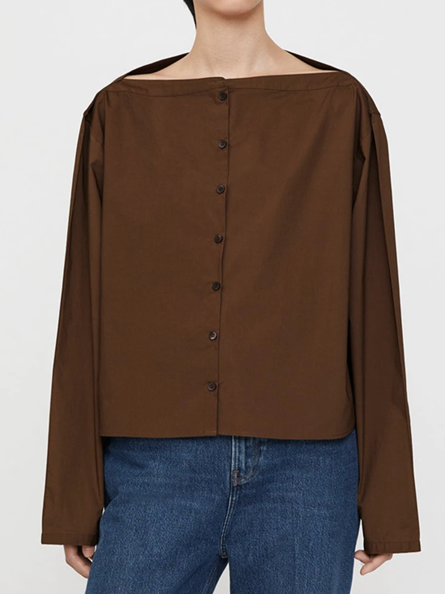 

Solid Cotton Casual Blouses 2023 Spring Buttons Long Sleeve Simple Women Blouse Elegant Classic Vintage Chic Female Shirts