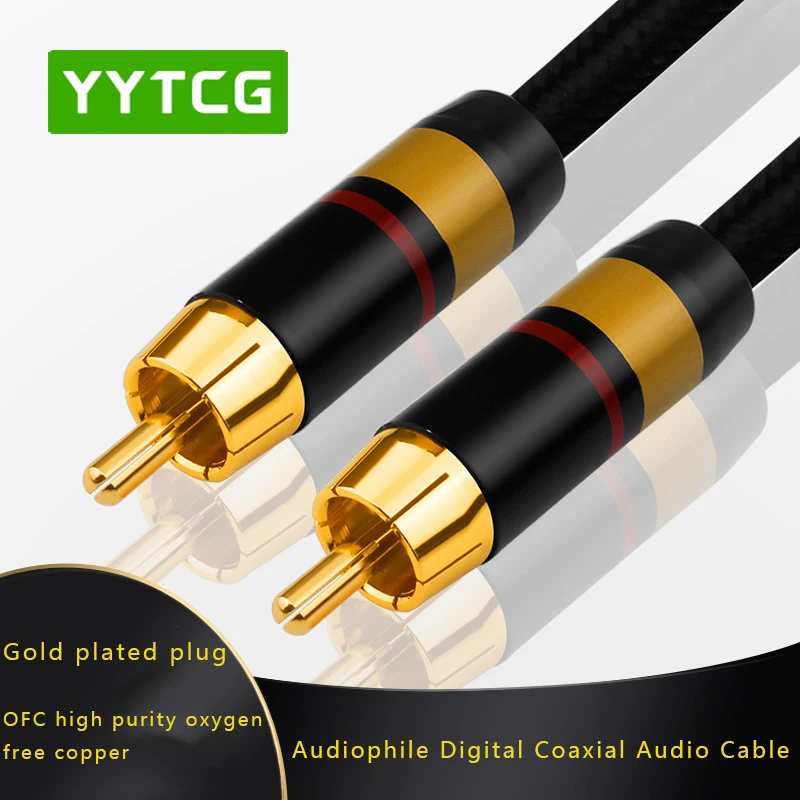 Цифровой коаксиальный кабель YYTCG TZ1 RCA к RCA Hifi аудио SPDIF OFC бескислородные медные кабели для ТВ усилителя сабвуфера Toslink