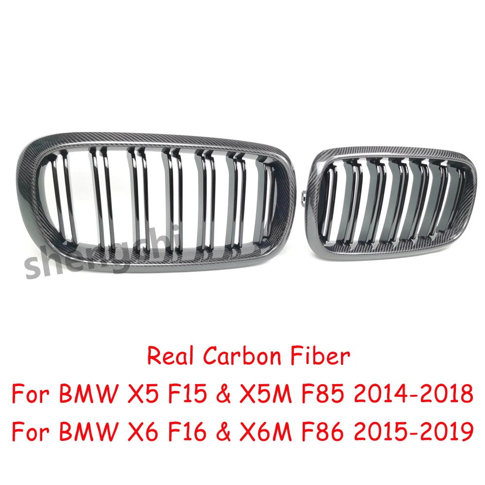 Фото Передняя решетка радиатора из карбона ABS для BMW X5 F15 X6 F16 xDrive40i xDrive50i xDrive25d, 2015-2019 гг. №3